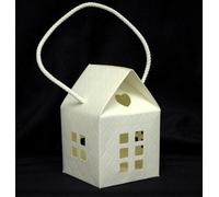 BOMBONIERA SET 10 PEZZI SCATOLA FORMA CASA CON MANICO 12x12x18 TRAPUNTA ASTUCCIO