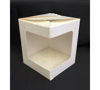 BOMBONIERA SET 10 PEZZI SCATOLA RIGATOCON FINESTRA PVC 12x12x10 ASTUCCIO