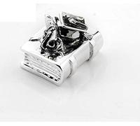 Bomboniera Soprammobile Libro Laurea in Resina Argentata Mis 4/5 cm Circa (No Box)| Bomboniere Matrimonio Originali Moderne e utili sposi e Accessori bomboniere economiche Fai da Te