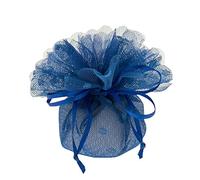 Bomboniere 10 PZ Flora Velo Pois Blu portaconfetti con Tirante 24 cm