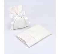 Bomboniere 10X Stella Sacchetto portaconfetti Panna 12x9 cm