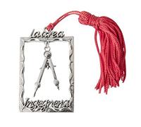Bomboniere 12X Laurea INGEGNERIA Ciondolo Cornice con Compasso 5.5 cm