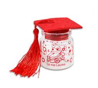 Bomboniere 36 pezzi laurea barattolo in vetro tappo in sughero portaconfetti