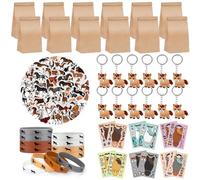 Bomboniere a Cavallo, 108 Pcs Cavallo Party Favors, Kit Festa Compleanno Tema Cavalli, Include Braccialetti in Silicone, Portachiavi, DIY Cavallo Adesivi, Sacchetti Regalo per Cowboy Cowgirl