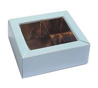 Bomboniere Astuccio, Kit 10 Pezzi, scatolina Porta Confetti, con divisorio, in cartoncino, Ideale per Feste e Cerimonie (2 Scomparti, Celeste)