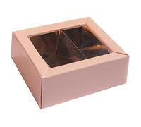 Bomboniere Astuccio, Kit 10 Pezzi, scatolina Porta Confetti, con divisorio, in cartoncino, Ideale per Feste e Cerimonie (2 Scomparti, Rosa)