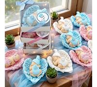 bomboniere battesimo, comunione, cresima, compleanno,Blue maschi compleanno bimba bambina bambino, blanc, rosa pietra angelo festa del neonato (10,20,30,50,100.. Opzioni disponibili nella sezione)
