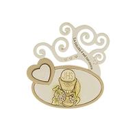 Bomboniere CUORE Icona resina albero vita PRIMA COMUNIONE 12x10cm