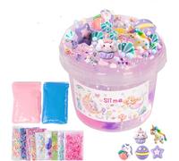 Bomboniere di compleanno per bambini Clear Dreamt Slime Unicorno, 10 oz rosa viola melma con glitter multicolore per bambini e 12 sacchetti, tema fiaba, giocattolo per il compleanno dei bambini