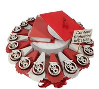 Bomboniere laurea ingegneria struttura torta con magneti ingranaggi e incisione facoltà in legno confetti e bigliettini inclusi (20 fette)