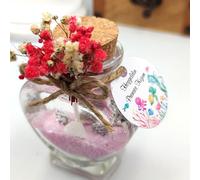 bomboniere matrimonio, bottigliette vetro Candele in un barattolo di profumate battesimo,vasetti vetro anni ragazzo, comunione, cresima,piccolo regalo (gel bianco sabbia rosa, set da 20)
