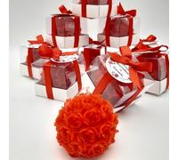 bomboniere matrimonio, Rosa pezzi candele profumate bomboniere battesimo, anni ragazzo, comunione, cresima, anniversario di, compleanno bigliettini rosso, set di 20)