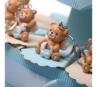 Bomboniere Nascita Battesimo Primo Compleanno Torta con PORTACHIAVI Orsetti Bimbo TR1007P (20 Pezzi)