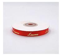 Bomboniere Nastro Doppio Raso Rosso Scritta Oro Laurea 10 mm X 25 Metri