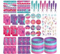 Bomboniere per feste di ginnastica, decorazioni per feste di compleanno per le tue piccole ginnaste di danza, inclusi quaderni, sacchetti regalo, braccialetti schiaffi, braccialetti in gomma, adesivi,