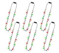 Bomboniere per feste di Natale, 6 collane natalizie illuminate, collane natalizie con 8 lampadine colorate, collana con 3 modalità di luci per regali di Natale, maglione brutto per Capodanno
