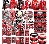Bomboniere per feste ninja, decorazioni per feste di compleanno ninja, forniture per il tuo piccolo guerriero ninja, inclusi quaderni, sacchetti regalo, braccialetti schiaffi, braccialetti in gomma,