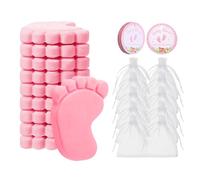 Bomboniere per rivelare il genere, 10 set di sapone fatto a mano con impronte di orme con sacchetti regalo ed etichette per ospiti, baby shower, compleanni, feste di nozze