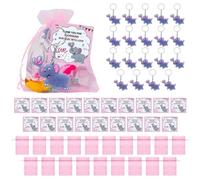 Bomboniere per rivelare Il Genere per Gli Ospiti, bomboniere Rosa Blu - Portachiavi con Etichette di Ringraziamento Borse in Organza - 20 Set, Bomboniera Compleanno per Ragazzi, Ragazze, Feste di Ba