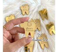 Bomboniere personalizzate per il primo dentino del bambino, decorazione ricordo, etichetta personalizzata con nome del bambino, tema fatina, regalo per festa a tema, tag in acrilico personalizzati per