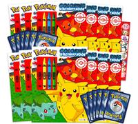 Bomboniere Pokemon per bambini - Il pacchetto di articoli per feste Pokemon include 12 libri da colorare Pokemon per bambini e 12 carte Pokemon,