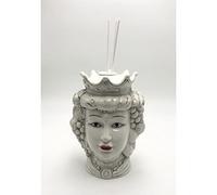 Bomboniere Profumatore Porcellana Testa di Moro Donna Anticato 19x10 cm