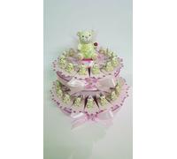 BOMBONIERE TORTA ROSA ORSETTI STRASS NASCITA/BATTESIMO COMPLEANNO