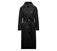 BomBoogie - Cappotto lungo in lana double face con cintura removibile-BLACK-1 - - Coats - Donna - Nero - S