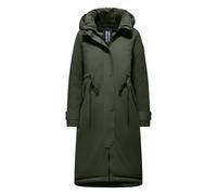 BomBoogie - Parka lungo con cappuccio e coulisse in vita-Dark Moss Green-1 - - Coats - Donna - Verde - S