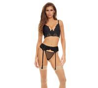 Bombshell Boudoir Peek a Boo Wire Set 3pcs Black M