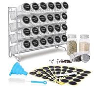 Bomclap 4T portaspezie in piedi per spezie, scaffale da cucina, portaspezie in metallo, organizer per armadio da cucina e piano di lavoro, barattoli di spezie non inclusi (argento grigio)