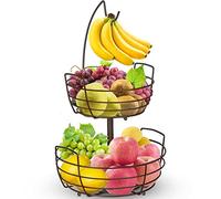 Bomclap Cesta per Frutta, Ciotola per frutta a 2 animali, con porta banana, per pane, verdure, bronzo