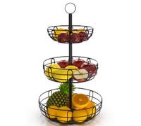 Bomclap Cestino per Frutta a 3 Ripiani, per Risparmiare Spazio, per Dolci e Verdure