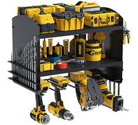 Bomclap Power Tool Organizer per utensili elettrici, trapano a percussione, 4 scomparti, Heavyduty, trapano elettrico, scaffale, cacciavite, organizzazione per attrezzi (nero)