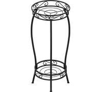 Bomclap Supporto per piante in metallo, 69 cm, 2 livelli, per interni ed esterni, colore nero
