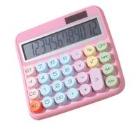 Bomefoi Calcolatrice da tavolo, tasti grandi, calcolatrice a 12 cifre, schermo inclinabile a 15 gradi, display LCD da 5 pollici, macchina per l'aggiunta colorata per finanza, lavoro, contabilità