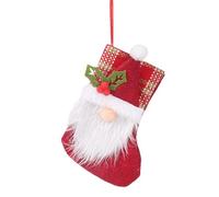 Bomefoi Calze Di Natale Per La Famiglia - Decorazioni in Non Tessuto - Borse Per Calze Di Natale Con Bambola Senza Volto,Per L'Albero Il I Cioccolatini I Premi I Dolciumi La Festa Natalizia