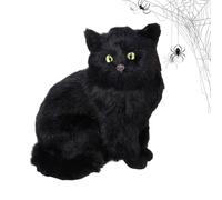 Bomefoi Decorazioni Halloween Gatto Nero,Modello Realistico Morbido Figura Gatto - Decorazione Carina per Feste Casa Stregata Fotografie Interno Esterno Cucina