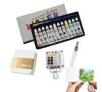 Bomefoi Kit Di Pittura Ad Acquerelli | Set Pittura da Viaggio,Tavolozza Pratica Portatile Per Appassionati Professionisti Artisti All'aperto