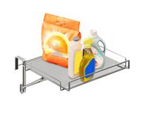 Bomefoi Organizer per armadietto, portasciugamani pieghevole sopra la porta dell'armadio, scaffale in acciaio inox per balcone, camera da letto, bagno, casa piatto pentola