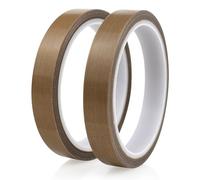 BOMEI PACK 2 pezzi 15mmx10m Nastro autoadesivo in PTFE, nastro per alte temperature, nastro in tessuto di vetro PTFE,nastro adesivo in vetro,nastro adesivo ad alta temperatura