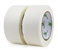 BOMEI PACK 2 rotoli di nastro bianco 48 mm x 50 m di carta crespa premium per pittura, artigianato e fai da te, nastro professionale per pittura senza residui
