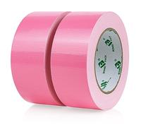 BOMEI PACK Nastro Adesivo Americano, Nastro telato rinforzato per riparazioni o decorazioni, Nastro americano impermeabile per tubature, scarichi e condotti, rotolo 2Pz 50mm x 30yards giallo (ROSA)