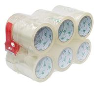 BOMEI PACK Nastro adesivo dispenser trasparente rotolo adesivo 18 rotoli imballaggio nastro adesivo per scatole di imballaggio e cartone 66m x 48mm