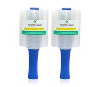 BOMEI PACK Pellicola trasparente industriale estensibile da 12,7 x 304,8 m, confezione da 2 con manico, 12,7 x 304,8 m per trasloco, involucro di plastica per imballaggio, pellicola elastica