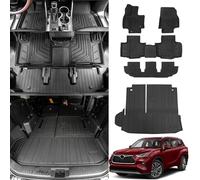Bomely Adatto 2020-2022 Toyota Highlander 7 posti Tronco Mat TPE Tronco Liner Posteriore Cargo Liner per Toyota Highlander Accessori 2020 2021 2022 (Tappetini e tappetino per tronco)