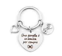 BOMEON Regali Da Fare Alla Sorella,Regali Sorella,Portachiavi Sorella,Regalo Per Sorella Maggiore,Regalo Sorella Compleanno,Idee Regalo Sorella Natale,Una Sorella è Un'Amica per sempre