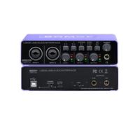 BOMGE Interfaccia audio USB con alimentazione phantom XLR/48V, 32bit/192kHz ad alta fedeltà, per interfaccia mixer audio da studio per chitarristi, cantanti, podcaster, produttori, Plug and Play