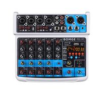 BOMGE Mini Mixer Audio DJ a 6 Canali con Interfaccia MP3 USB, Registrazione Stereo Bluetooth, Alimentazione Phantom 48V, DSP 99 per lo streaming di performance karaoke