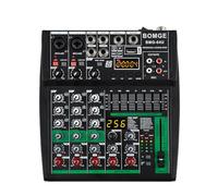 BOMGE - Mixer audio DJ professionale, DJ mixer a 4-8 canali, mixer audio Bluetooth, supporta ingresso computer USB/MP3/BT, 256DSP, alimentazione phantom da 48 V adatto per registrazione di streaming